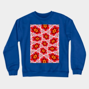 Red Floral Pattern Crewneck Sweatshirt